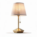 Table lamp with pleated shade and geometric base in gold finish 25 x 25 x 45cm