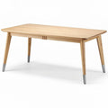 Bamboo dining table with silver legs dimensions 150 x 80 x 75cm