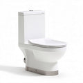 Dual flush ceramic toilet with elongated bowl and soft close seat 70 x 36 x 80cm