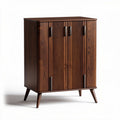 Wooden storage cabinet with two doors 80 x 40 x 90cm brown color