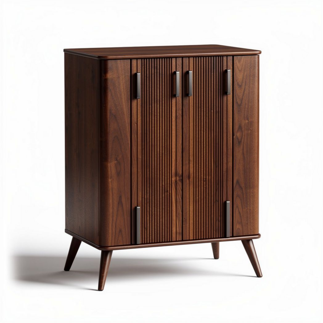 Wooden storage cabinet with two doors 80 x 40 x 90cm brown color