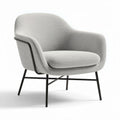 Fabric upholstered accent chair with metal legs in light gray 78 x 81 x 77cm