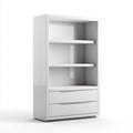 Wooden storage cabinet with glass door and adjustable shelves 100 x 50 x 150cm